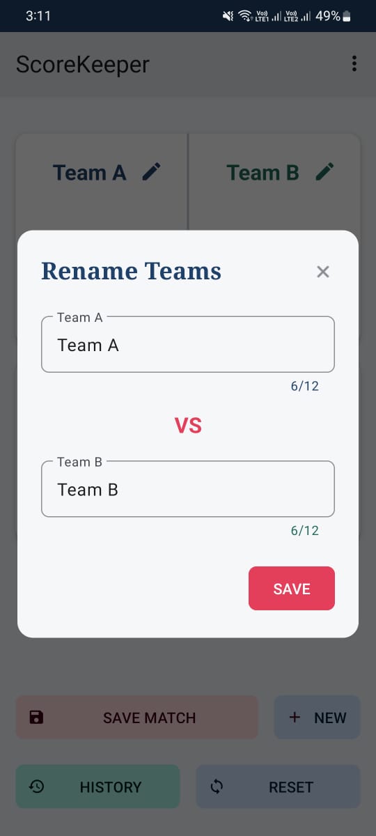 Scorekeeper screenshot 2